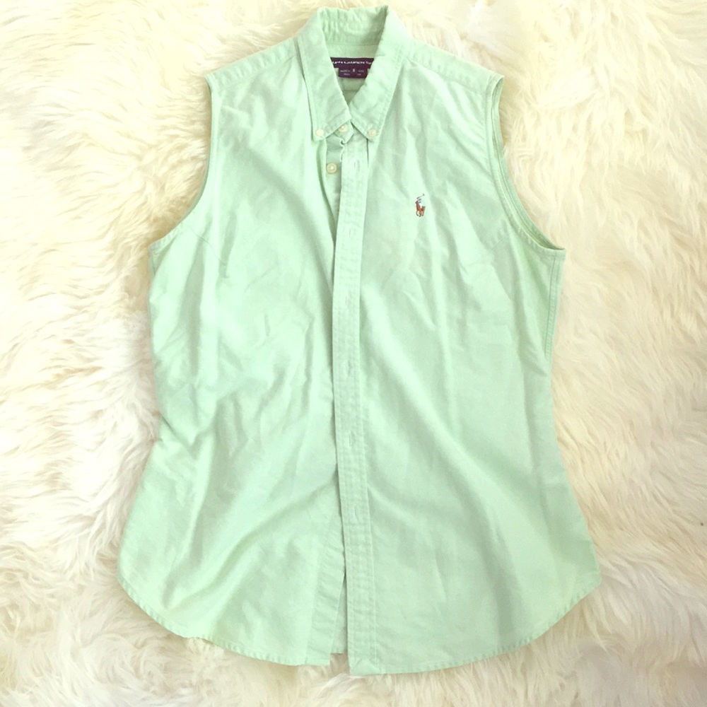 Ralph Lauren Polo Sleeveless Shirt in Mint Green